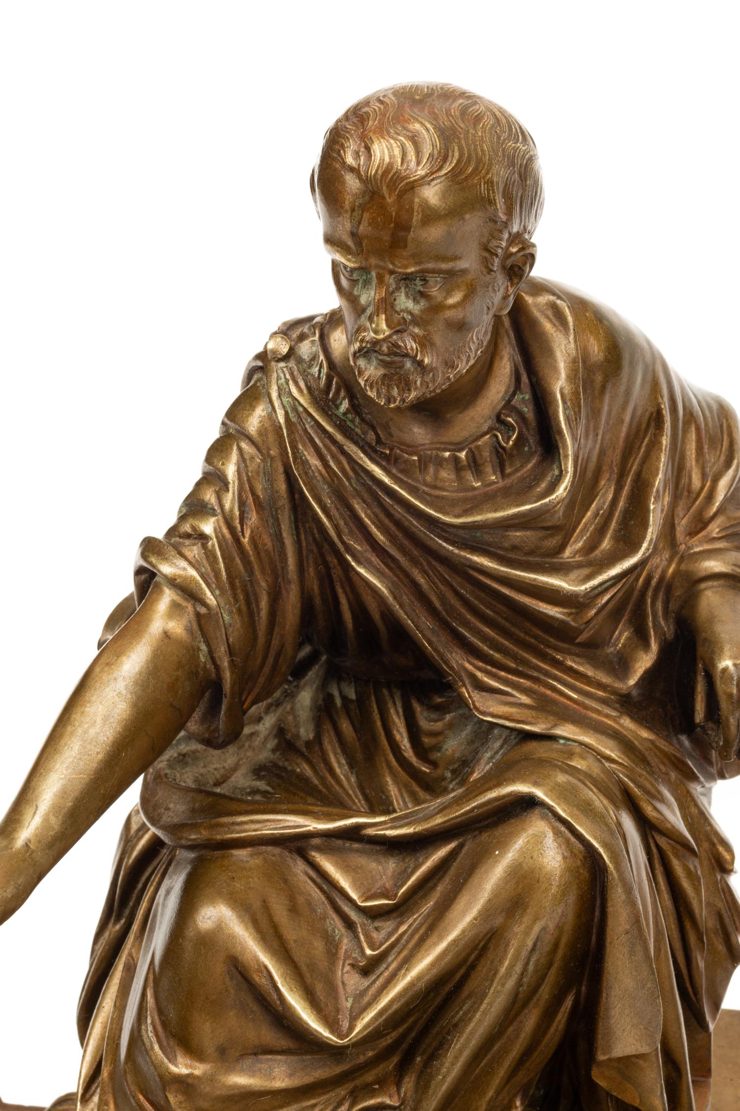 A French Gilt Bronze Figural Standish