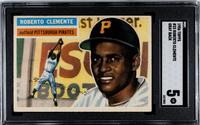 A 1956 Topps Roberto Clemente Gray Back Baseball Card No. 33 (SGC 5 EX)