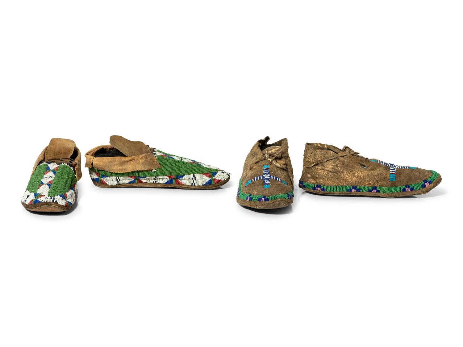 Sioux Beaded Hide Moccasins