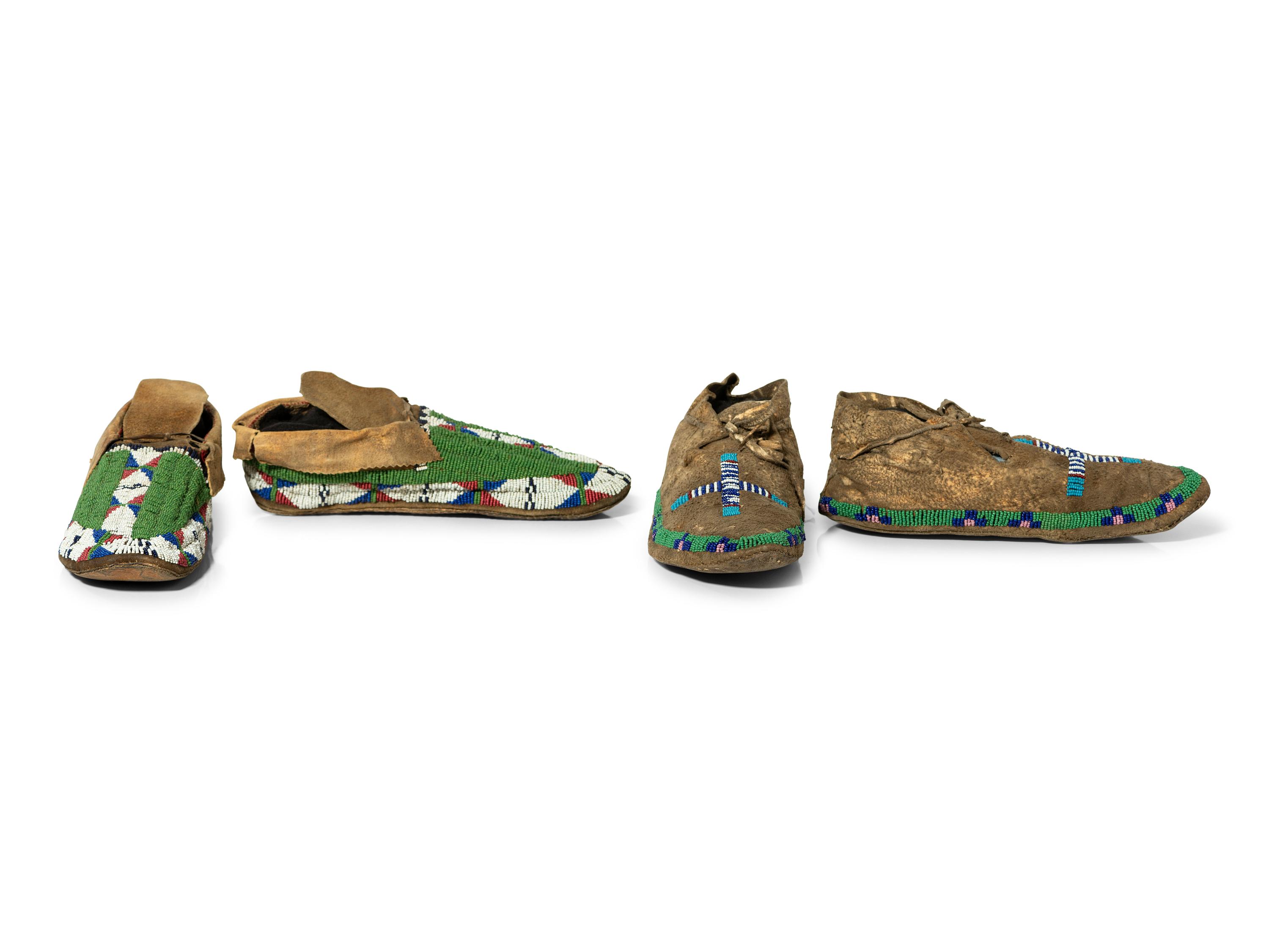 Sioux Beaded Hide Moccasins