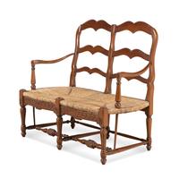 A Provincial Style Rush-Seat Bench