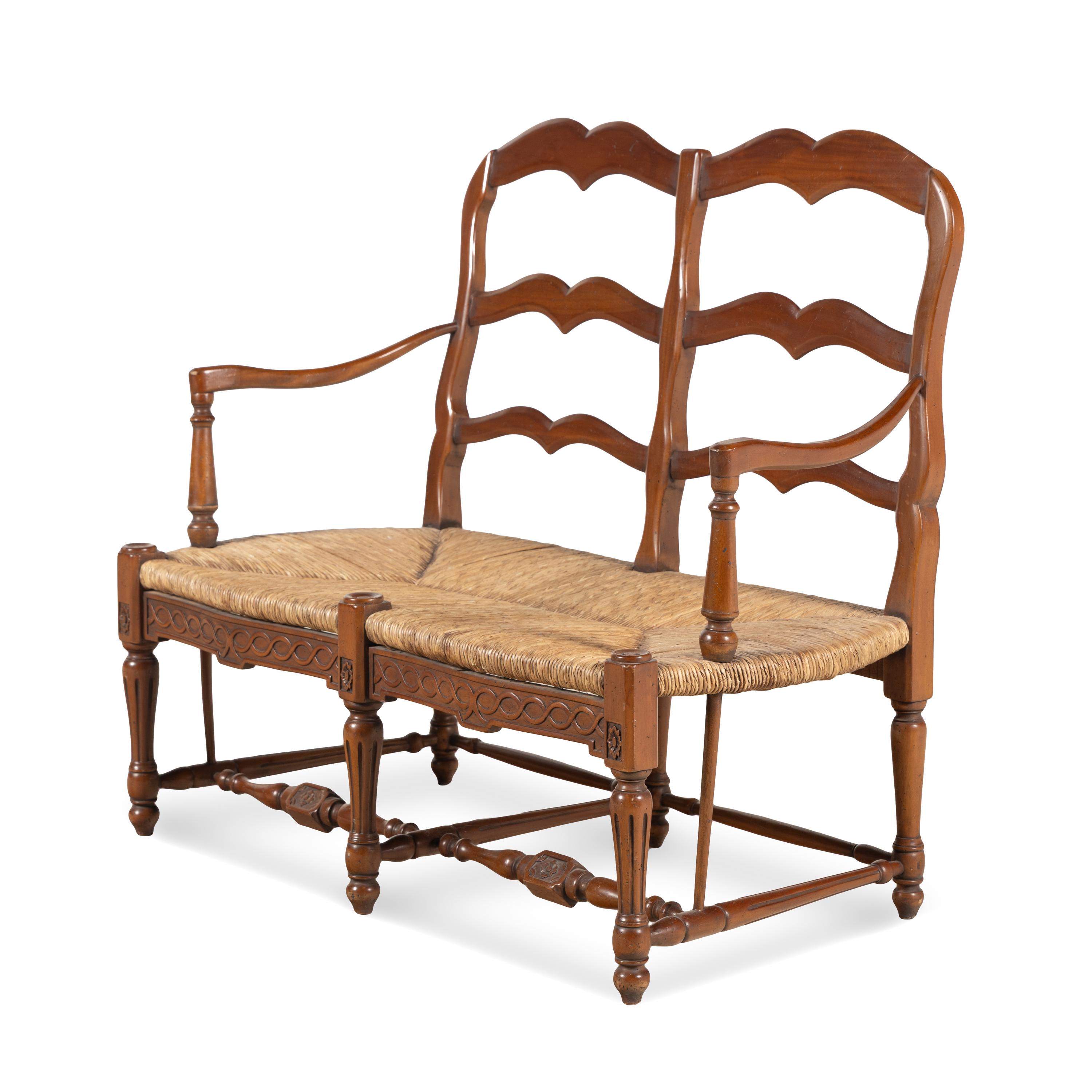 A Provincial Style Rush-Seat Bench