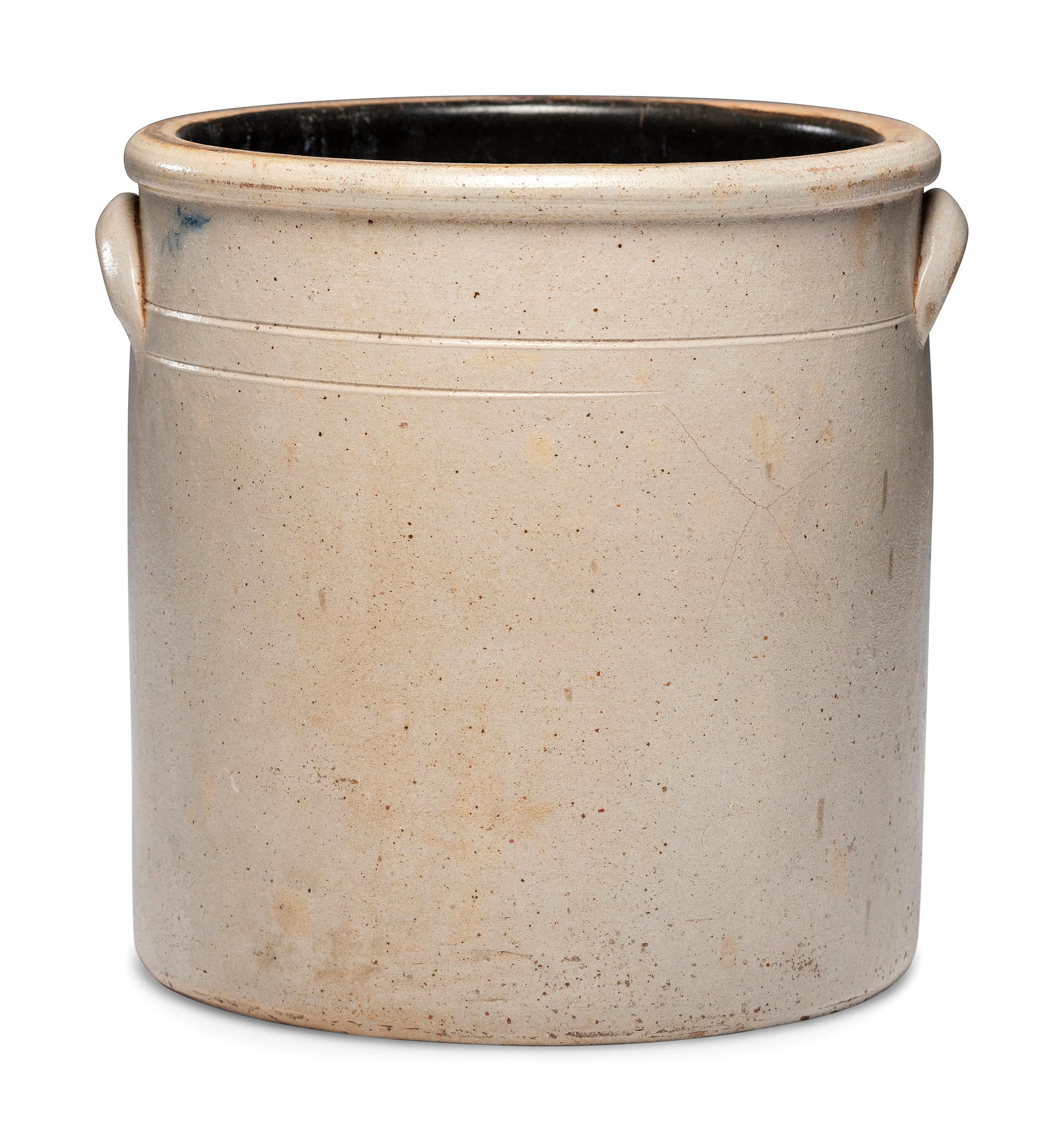 A William Rowley Four-Gallon Cobalt Decorated Crock