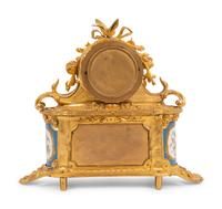 A French Gilt Bronze and Sèvres Style Porcelain Mantel Clock