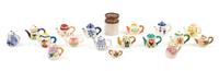 A Collection of Pottery Articles Height 1 1/8 inches.