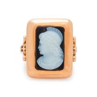 BICOLOR GOLD AND CAMEO RING