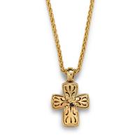 ASCH GROSSBARDT, DIAMOND AND HARDSTONE INLAY CROSS PENDANT/NECKLACE