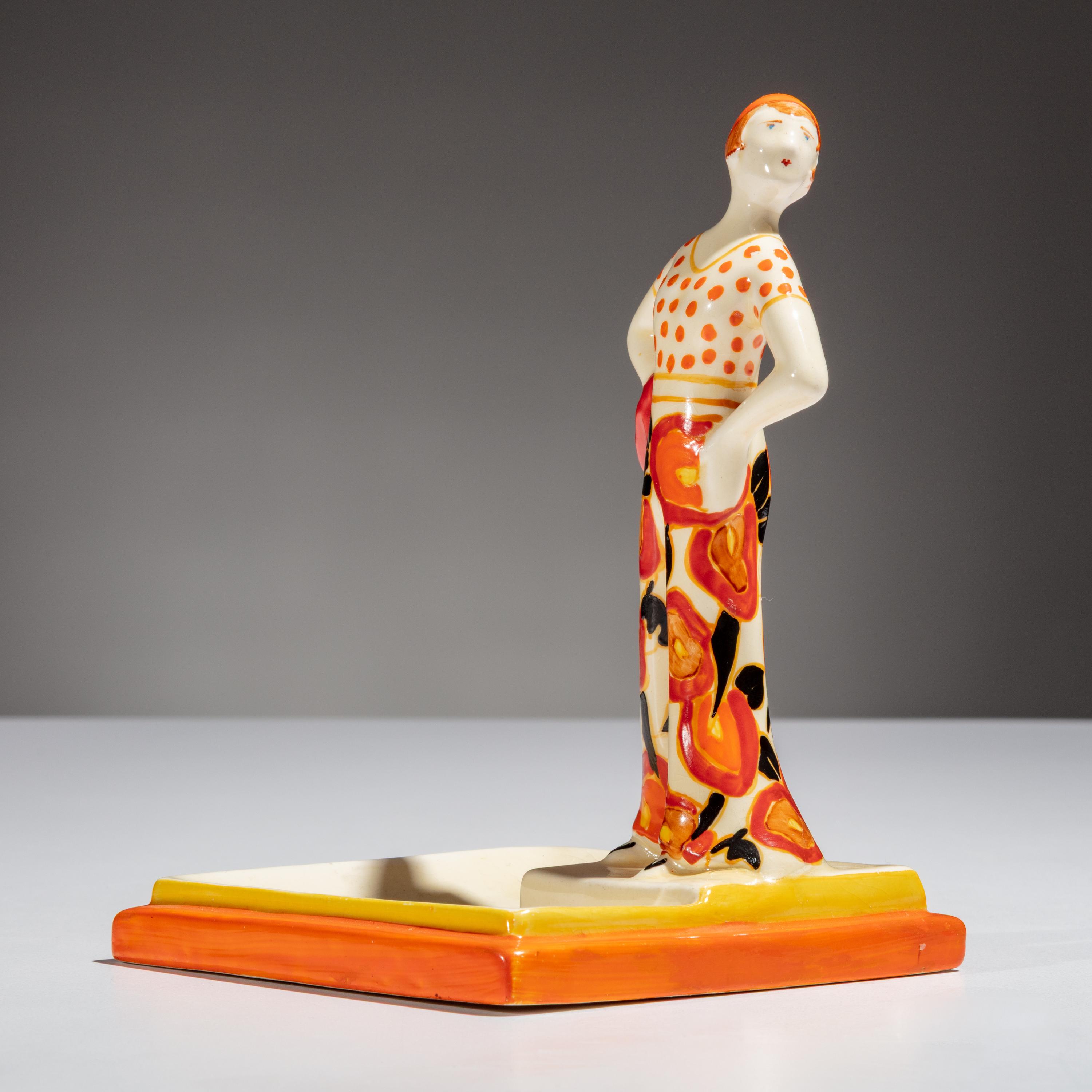 Clarice Cliff (English, 1899–1972) — Lido Lady ashtray, c. 1930