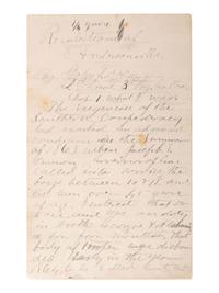 [CIVIL WAR]. "Recolectrance of Andersonville." A post-war manuscript account of Andersonville POW camp authored by former prison guard John Ledley Dagg Hillyer (1848-1910), Co. B, 3rd Regiment Georgia Reserves.