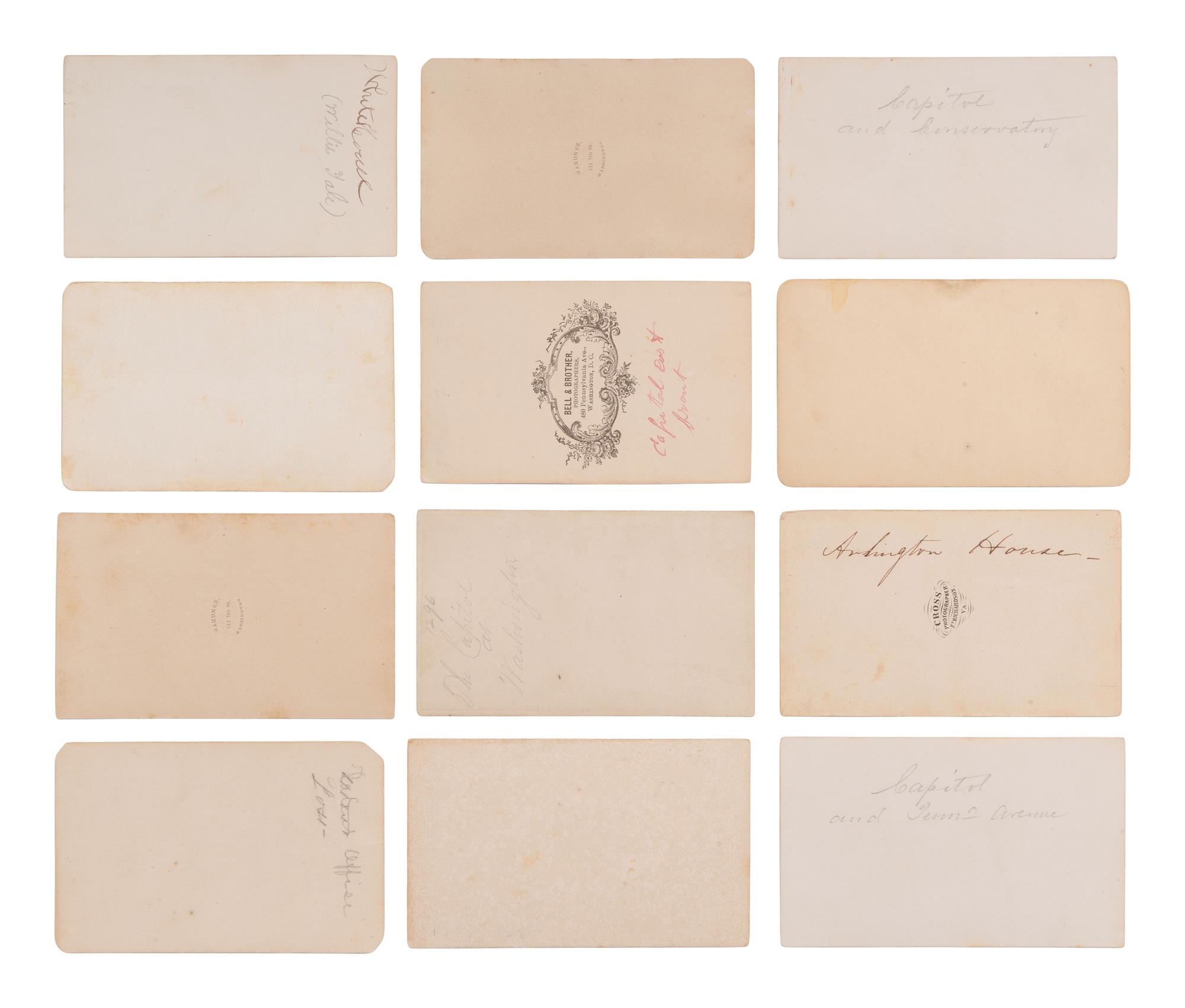 [EARLY PHOTOGRAPHY]. 31 CDVs of prominent structures and street scenes captured in Washington, DC and nearby.