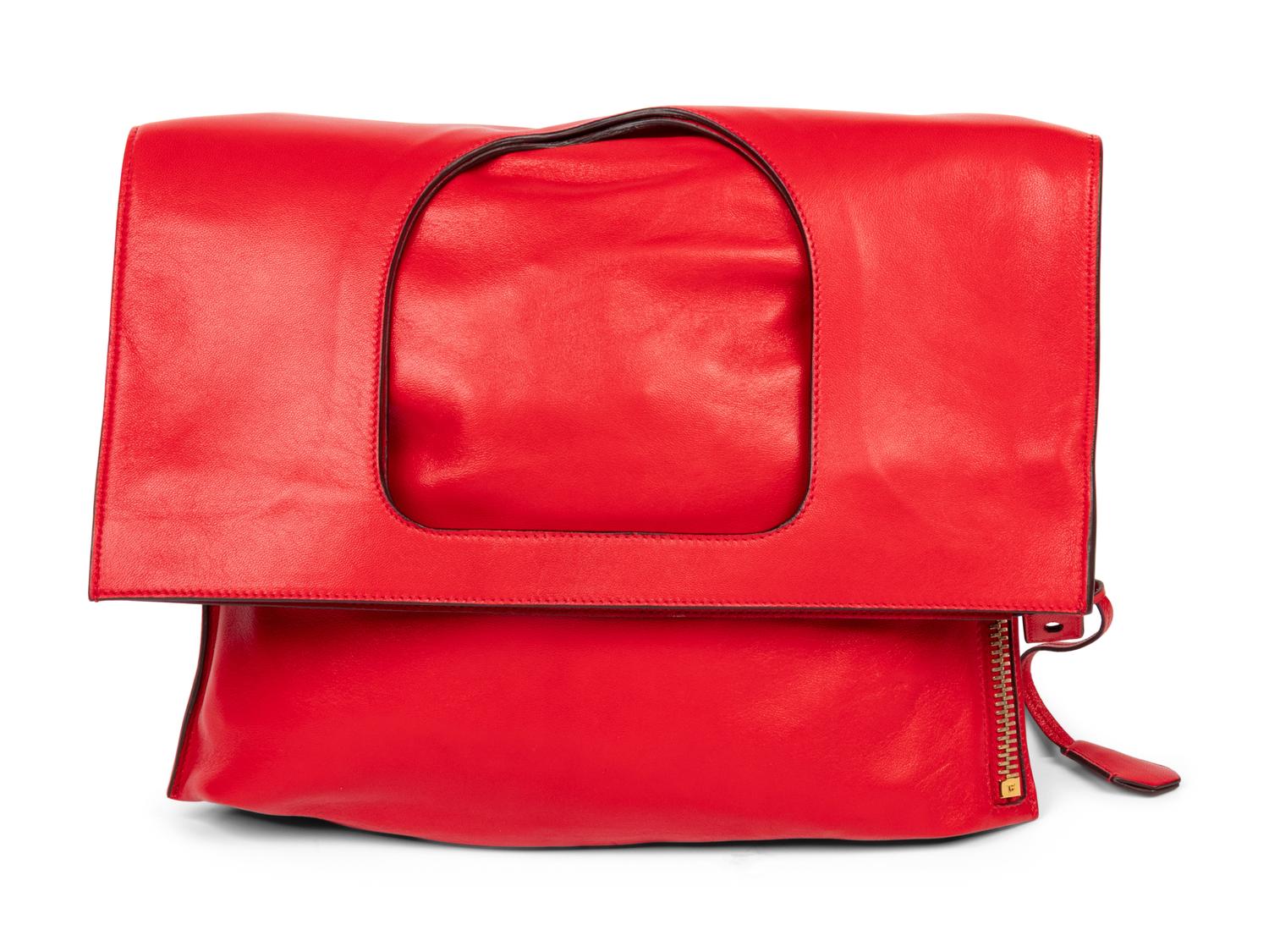 Tom Ford, Red Leather Zipper Tote