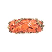 Coral and Yellow Gold Brooch