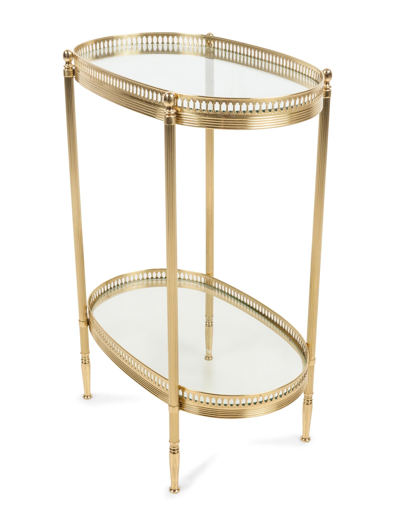 Am Empire Style Gilt Metal Side Table