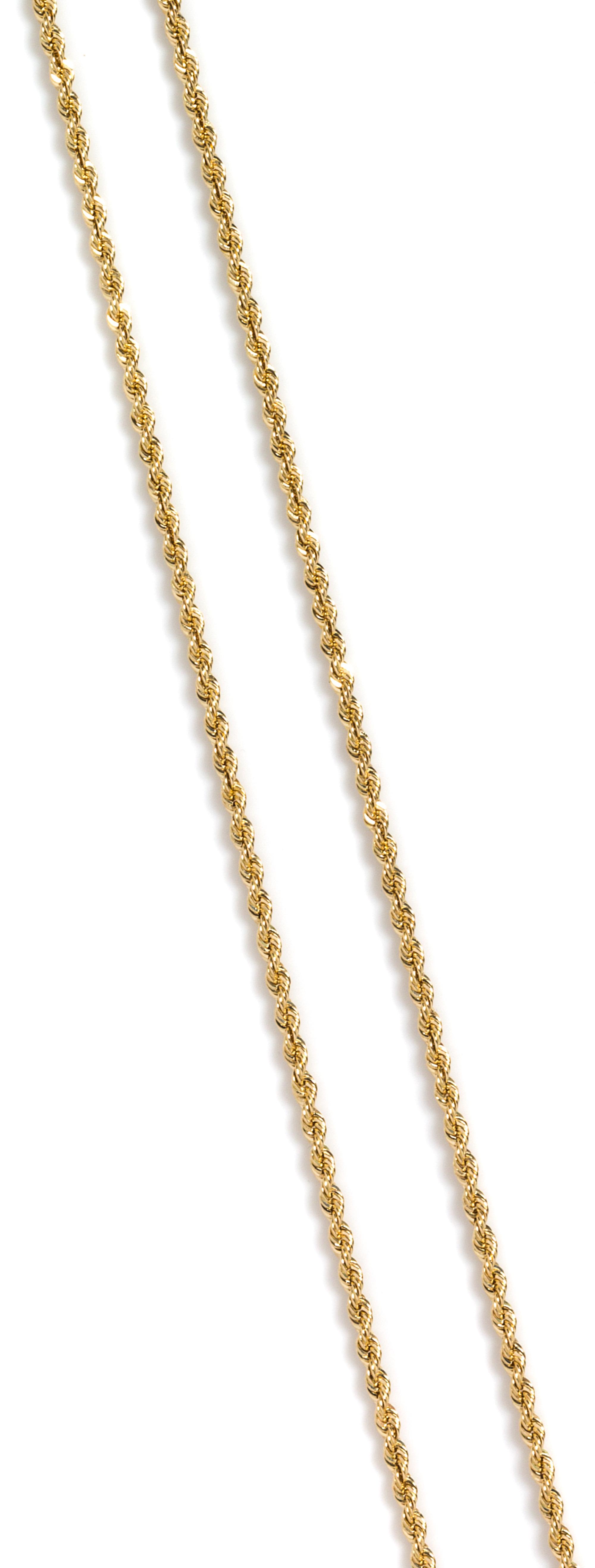 A 14 Karat Yellow Gold Rope Chain, 12.90 dwts.