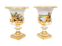 A Pair of Paris Porcelain Urns