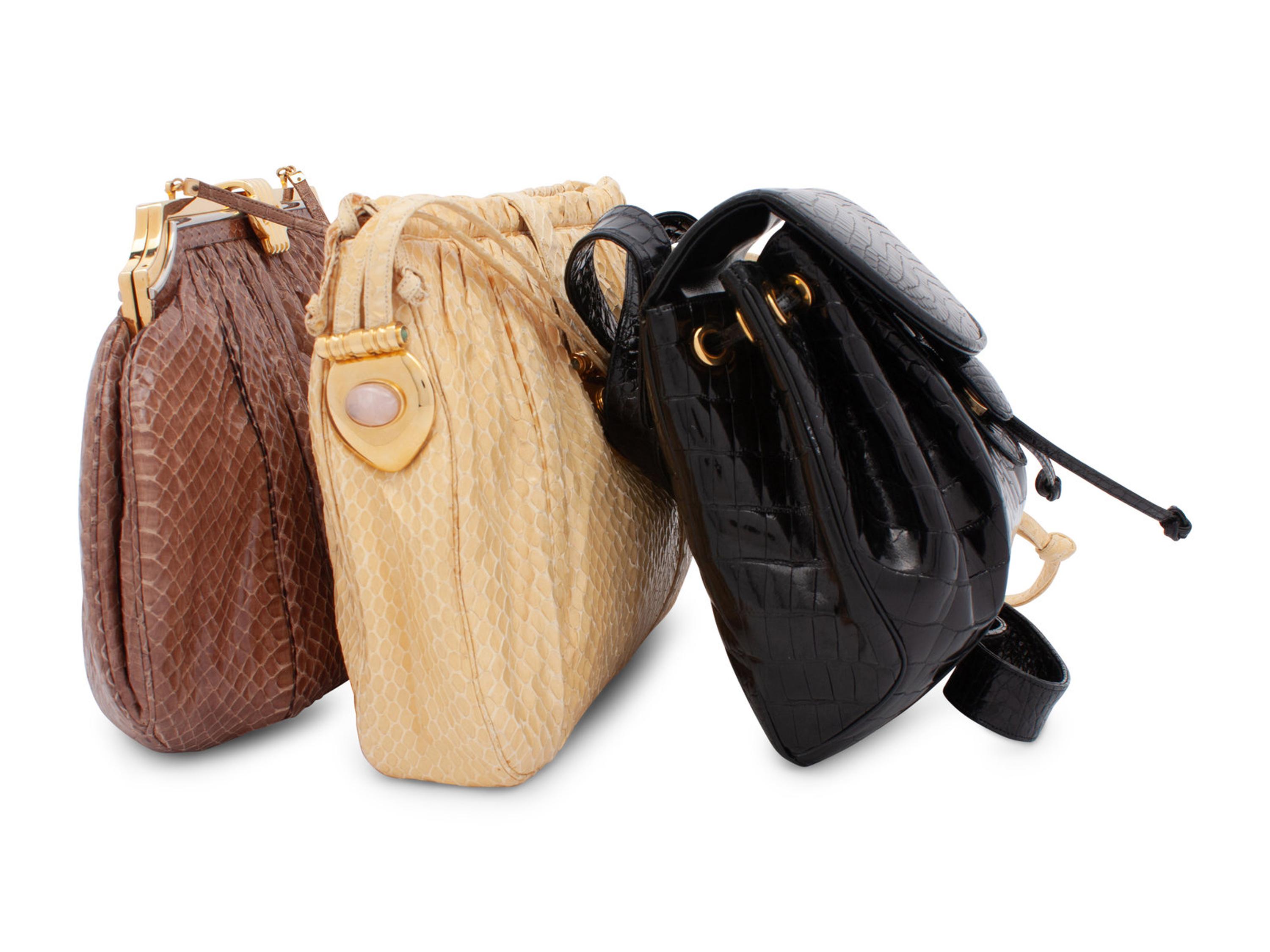 Six Designer Bags: Two Gucci, One Colombetti, Three Judith Leiber, 1990-2010s