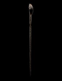 A Roman Bronze Asparagus and a Roman Bronze Hand Pin