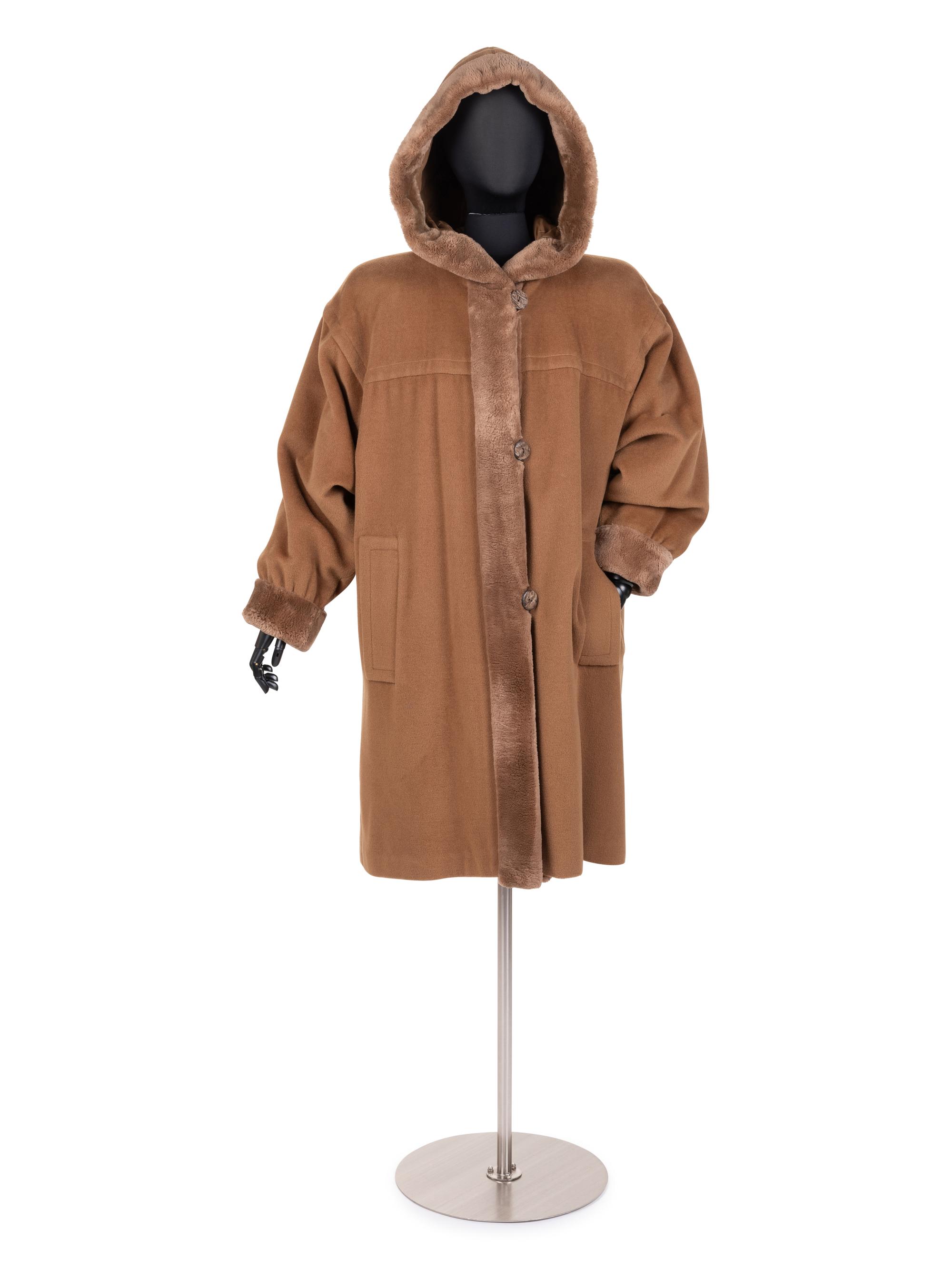 Yves Saint Laurent Rive Gauche Cashmere and Shearling Coat, 1980-90s