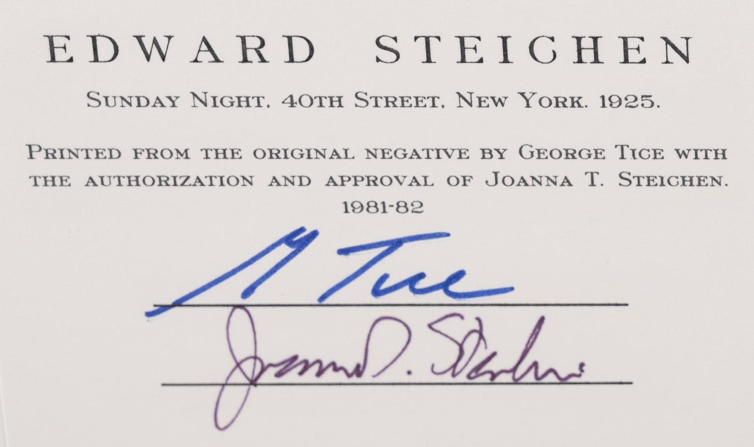 A group of twenty-one photographs (from Twenty-five Photographs printed by George Tice with labels signed by George Tice and Joanna Steichen)