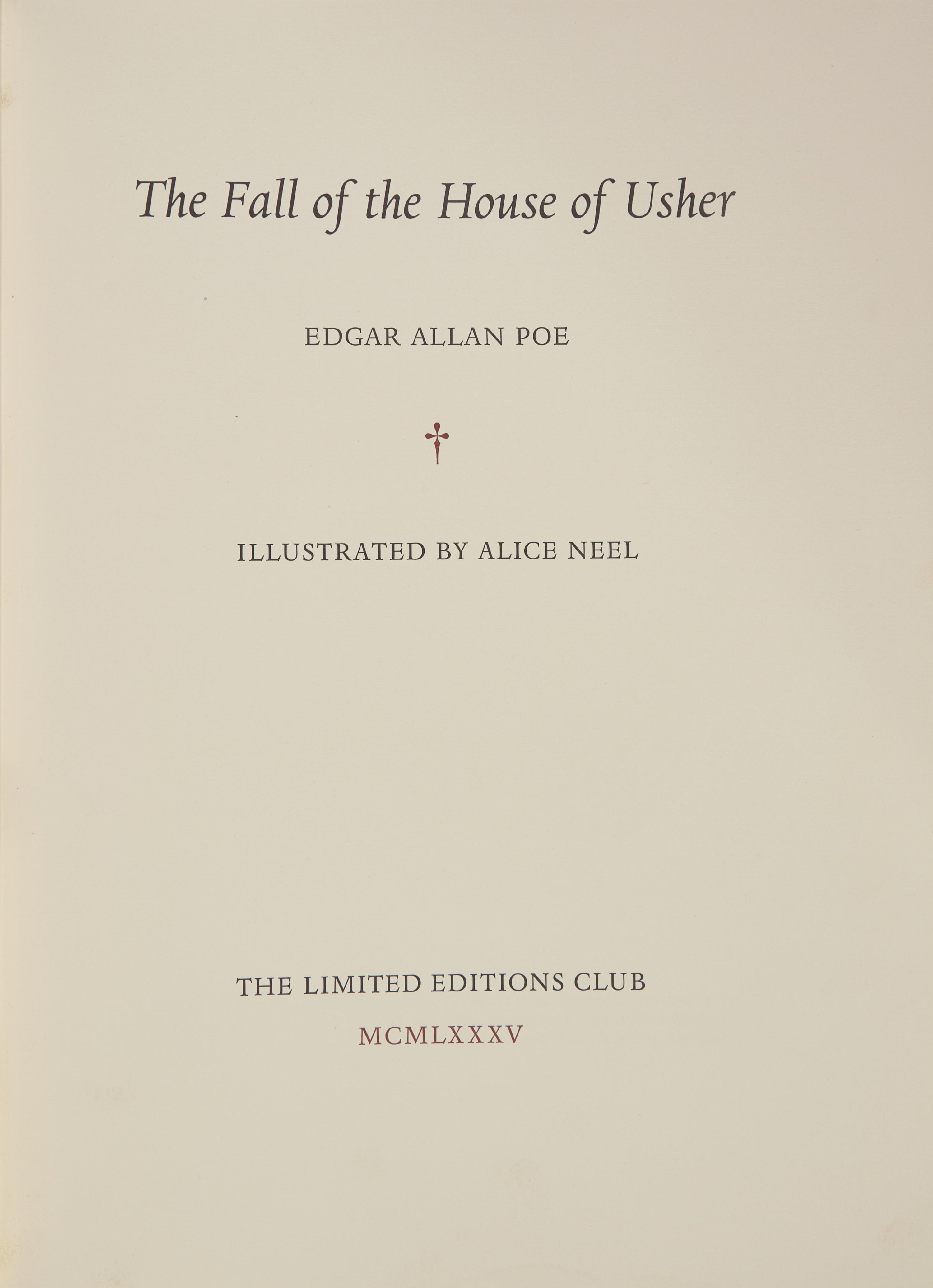[LIMITED EDITIONS CLUB]. POE, Edgar Allan (1809-1849). The Fall of the House of Usher. New York: The Limited Editions Club, 1985.