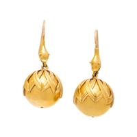 ANTIQUE, YELLOW GOLD SNAKE EARRINGS