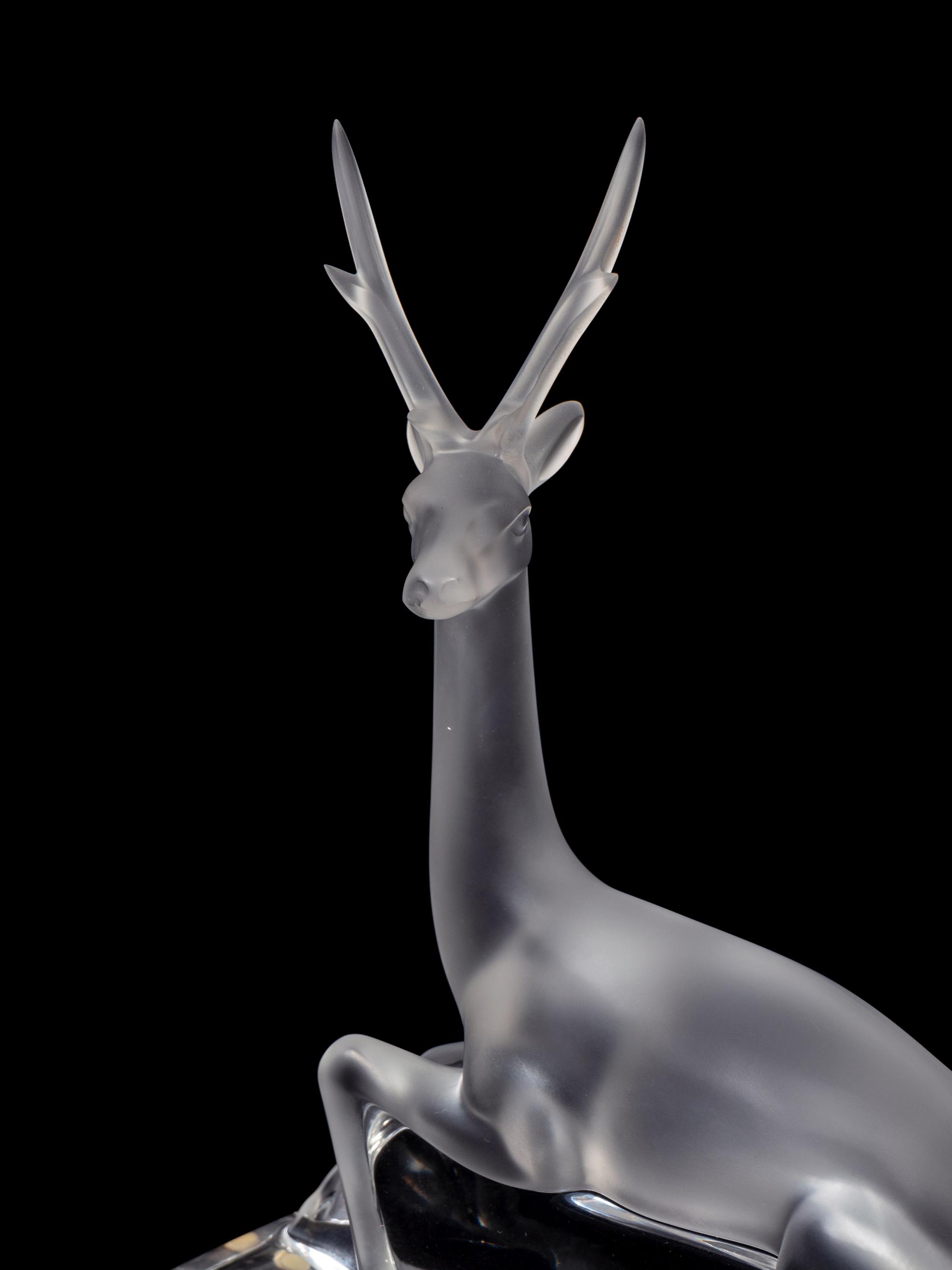 A Lalique Deer Ornament