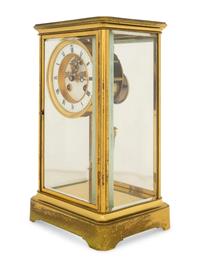 A Continental Gilt Brass Mantel Clock