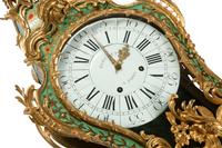 A Louis XV Green-Stained Horn and Gilt Bronze Mounted Cartel Clock and Bracket