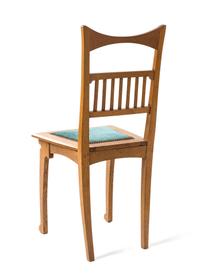 A Belgian Art Nouveau Table and Chair Height of table 29 3/8 x width 35 1/2 x depth 23 1/4 inches. — FIRST HALF 20TH CENTURY