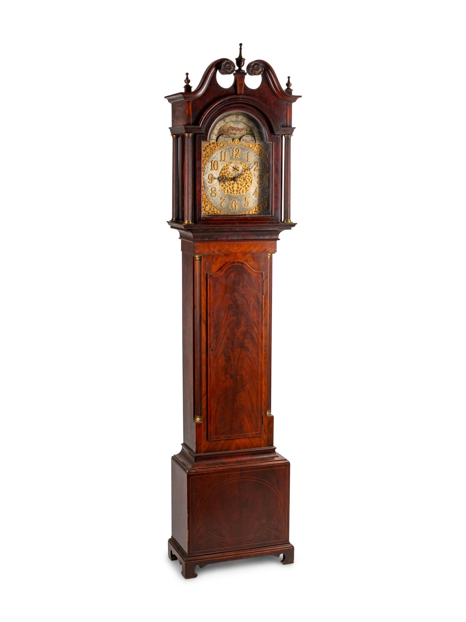 A George III Style Mahogany Longcase Clock — BAILEY, BANKS & BIDDLE, PHILADELPHIA