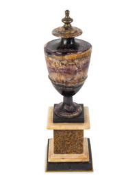A George III Blue John Covered Urn on Pedestal — Circa 1800