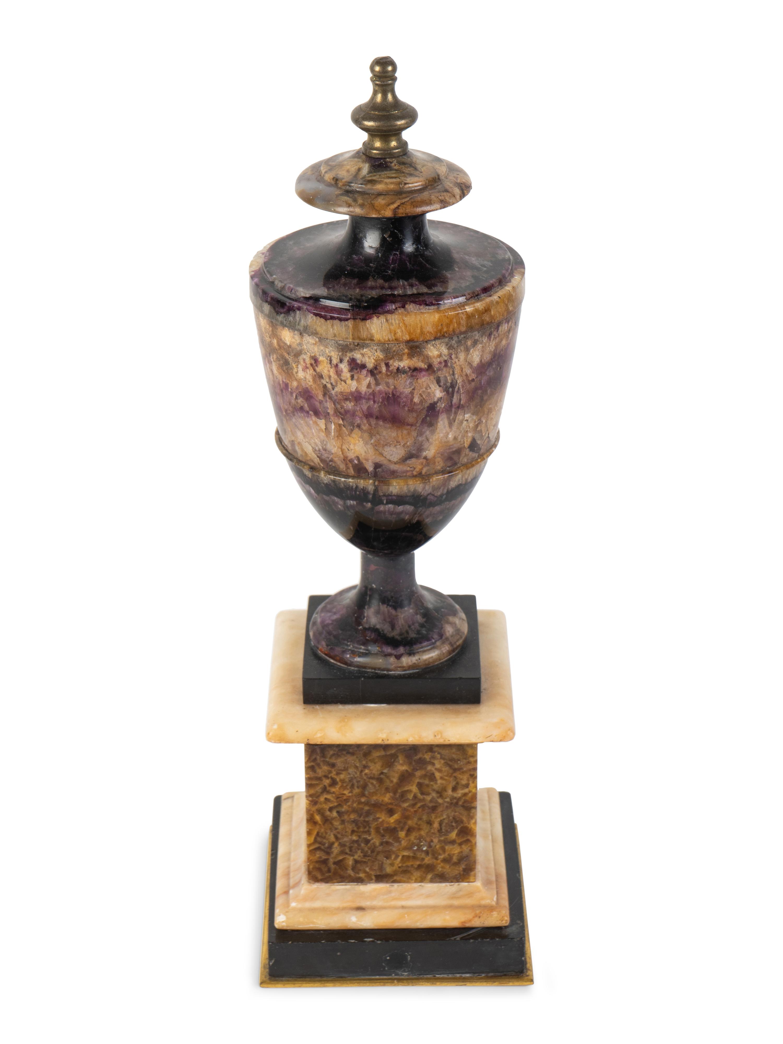 A George III Blue John Covered Urn on Pedestal — Circa 1800