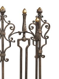 A Set of Iron and Brass Fire Tools