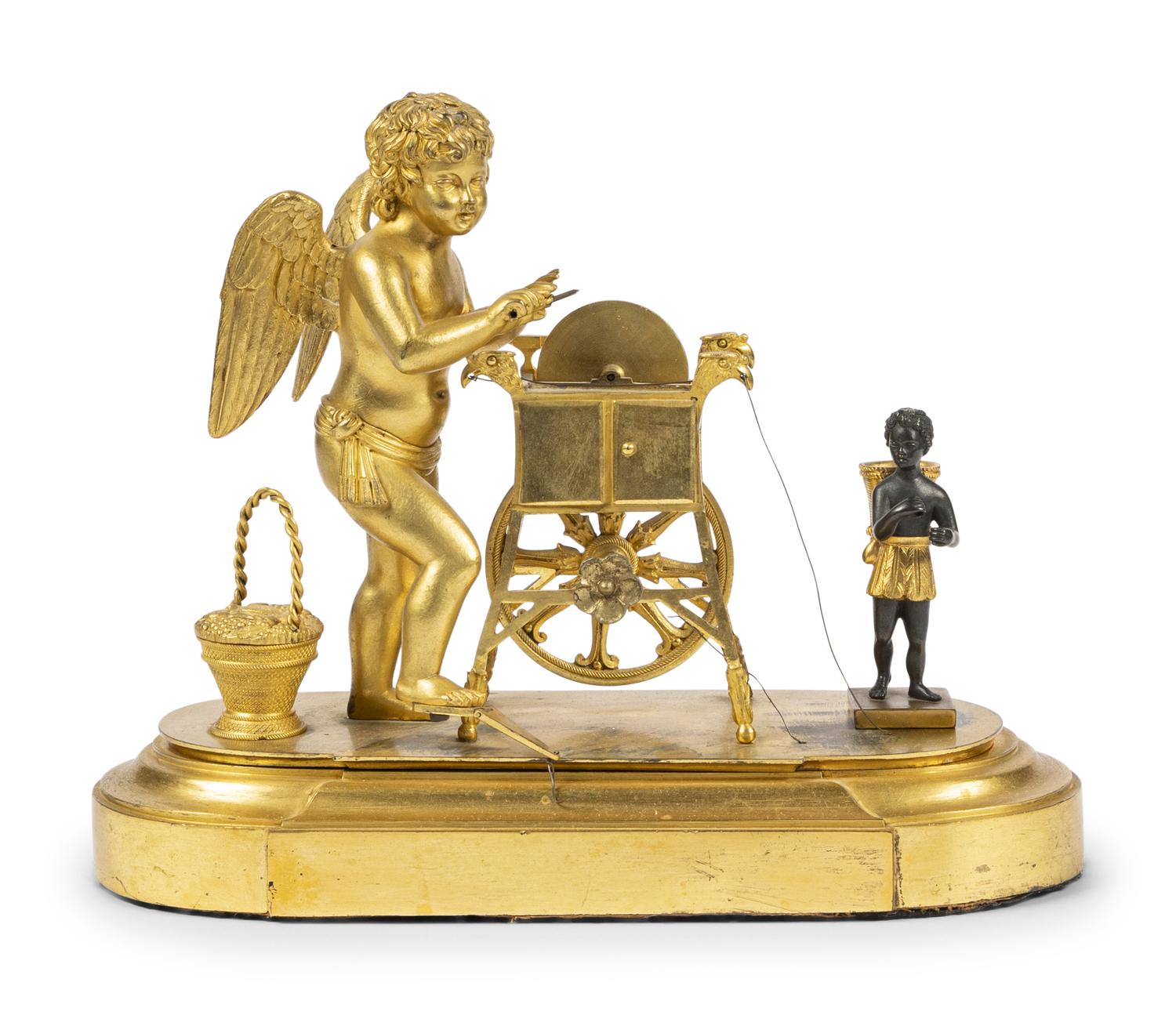 A French Gilt Bronze Articulated Figural Group