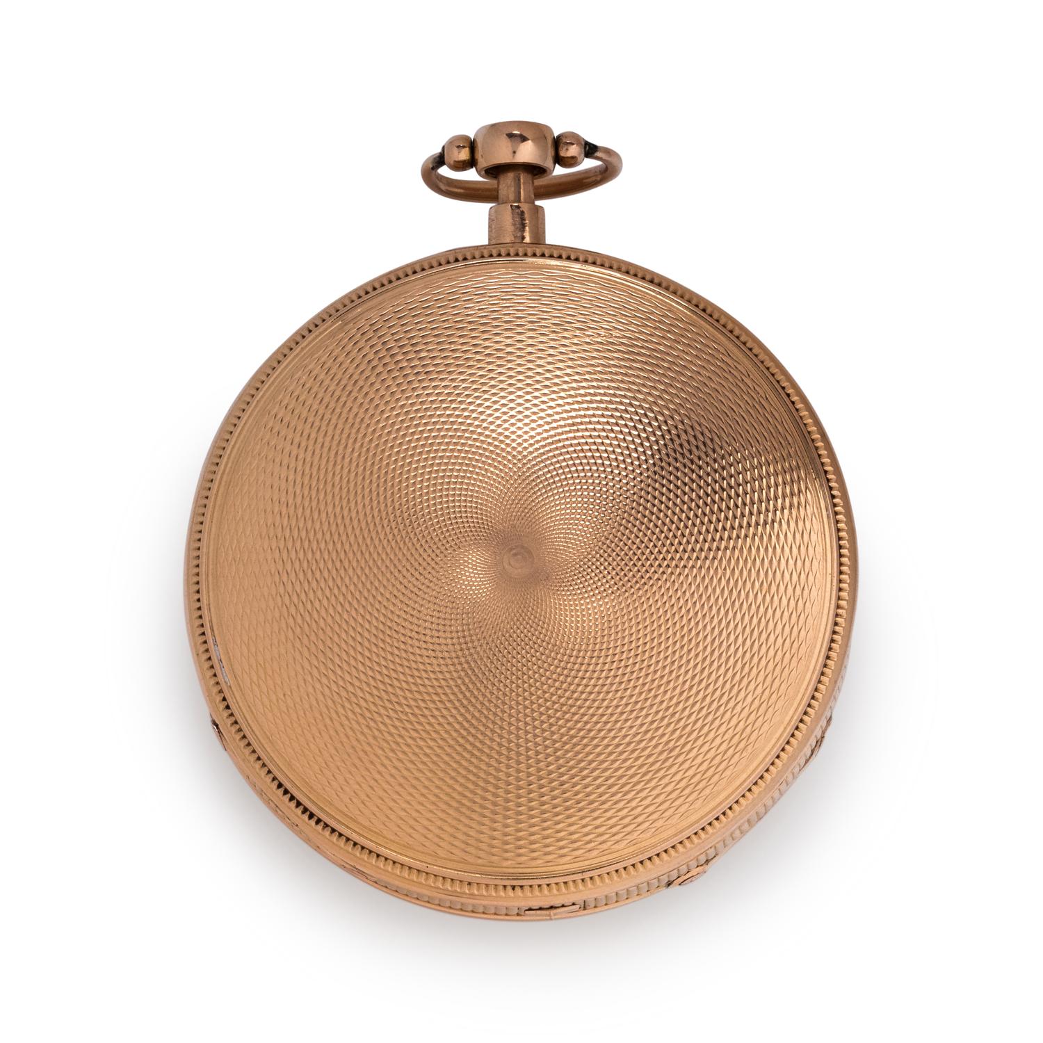 GILT-METAL MUSICAL QUARTER REPEATER OPEN FACE POCKET WATCH