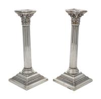 A Pair of American Silver Candlesticks