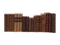 [LEATHER BINDINGS]. A group of 12 works in 20 volumes, in 19th and 20th-century leather bindings, including: