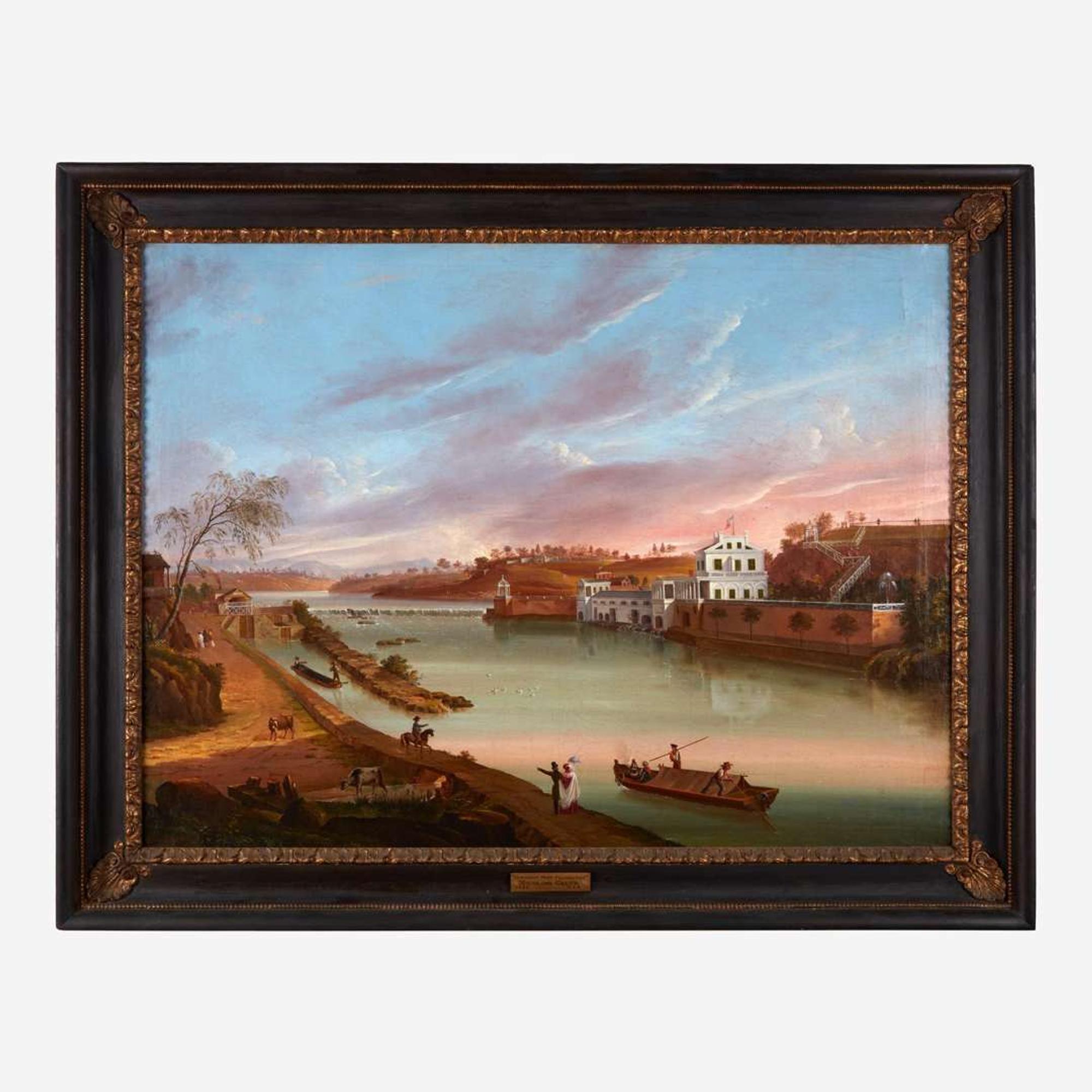 Nicolino Calyo (1799-1884) View of the Schuylkill River & Fairmount Water Works, Philadelphia