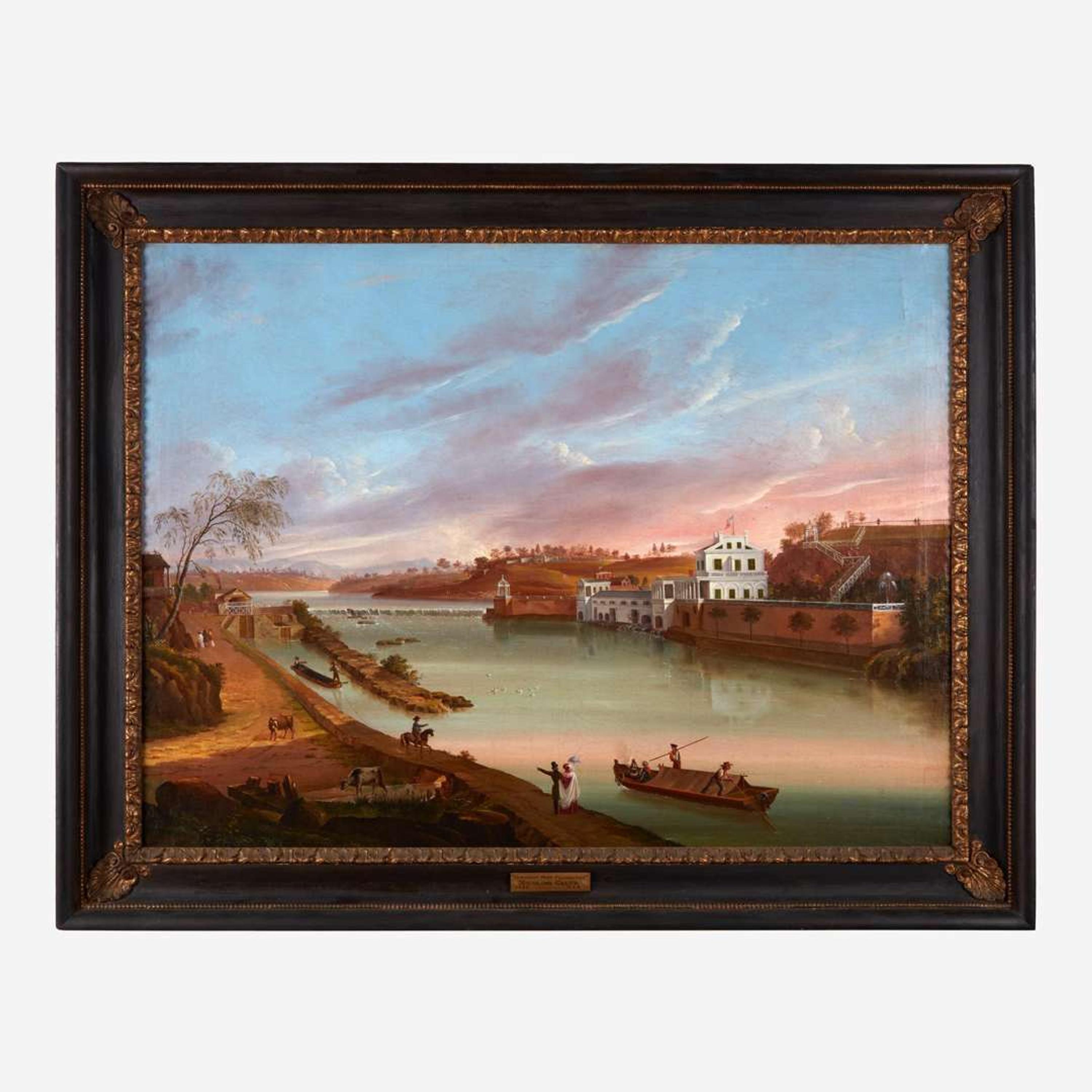 Nicolino Calyo (1799-1884) View of the Schuylkill River & Fairmount Water Works, Philadelphia