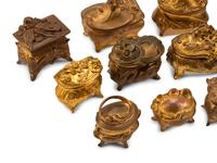 A Collection of Sixteen French Bronze and Metal Small Boxes