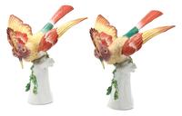 A Pair of Painted Porcelain Figures Height of taller 11 inches. — PORCELAINE DE PARIS