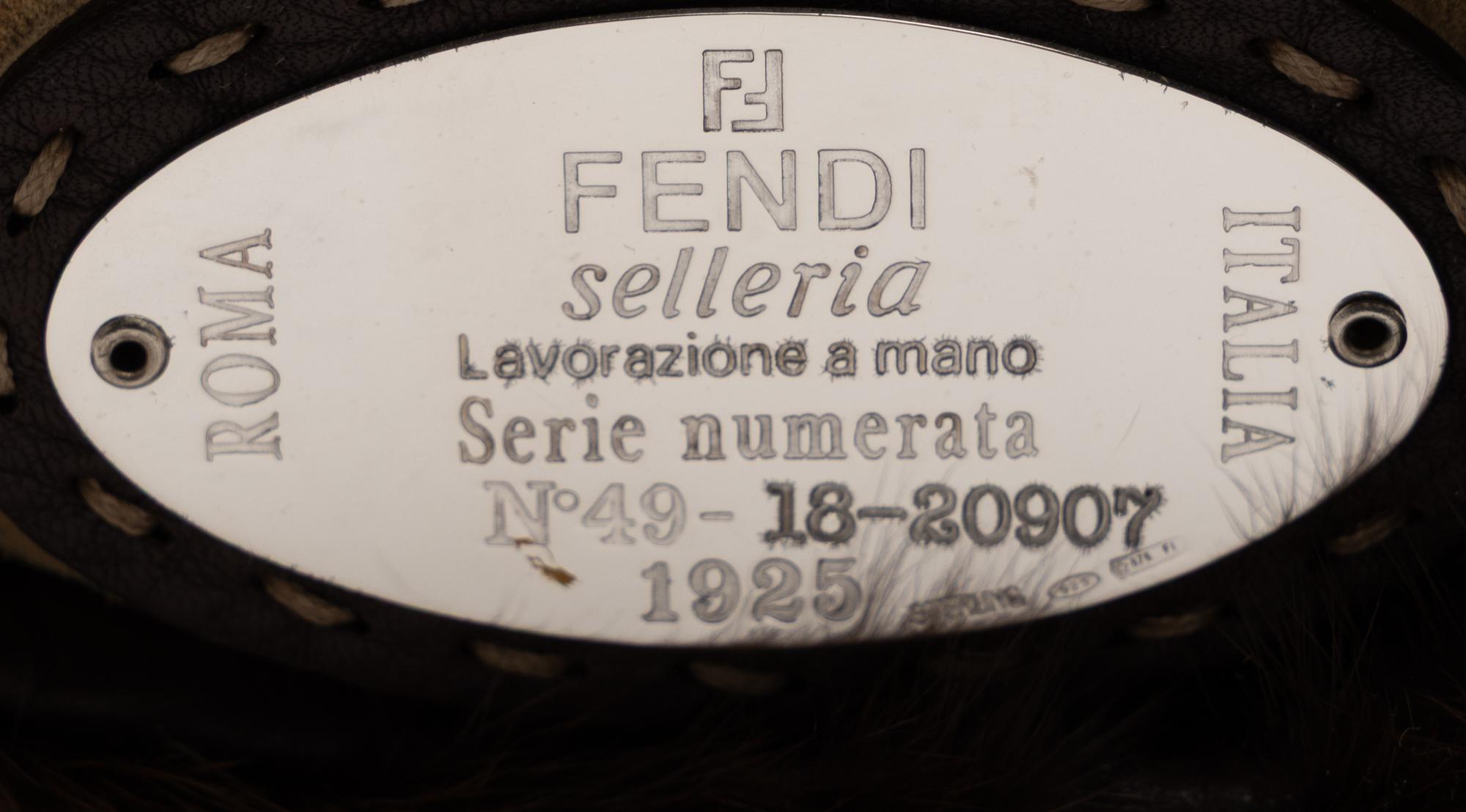 Fendi, Mamma Baguette Bag in Brown Fur & Leather