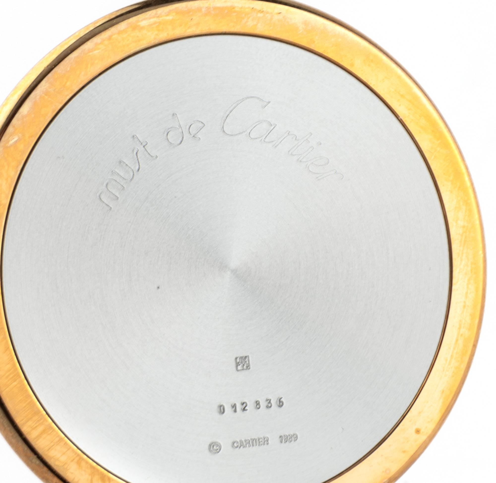 A Cartier Must de Cartier Glass and Gilt-Metal Mounted Inkwell