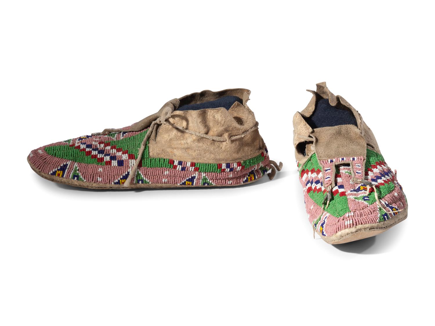 Sioux Beaded Hide Moccasins