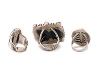 Sterling Silver Coral and Spiny Oyster Rings