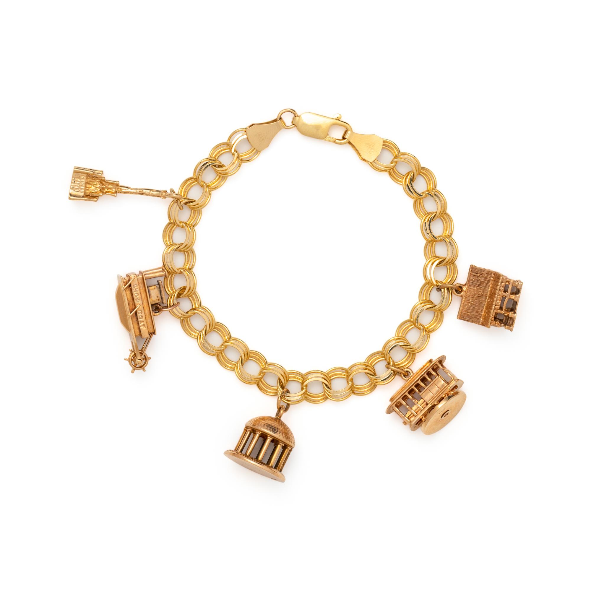 YELLOW GOLD CHARM BRACELET