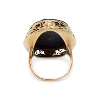 YELLOW GOLD AND LAPIS LAZULI CAMEO RING