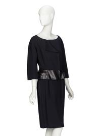 Christian Dior, Leather-Trim Skirt Suit
