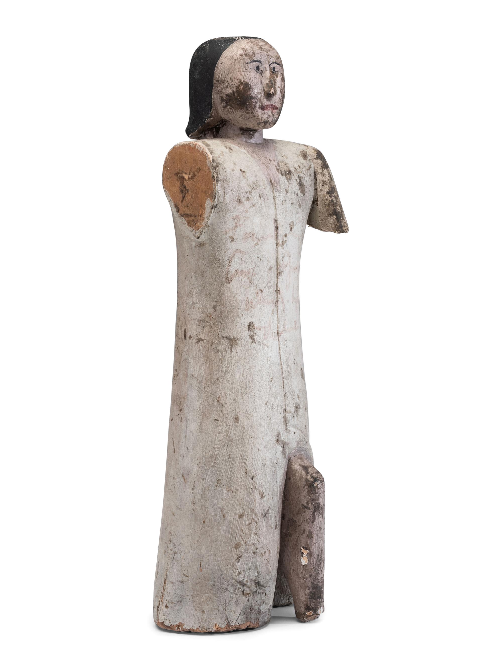 Odawa Carved Nativity Wood Figure From Cross Village, Michigan
