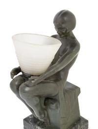 An Art Deco Figural Lamp After Max Le Verrier